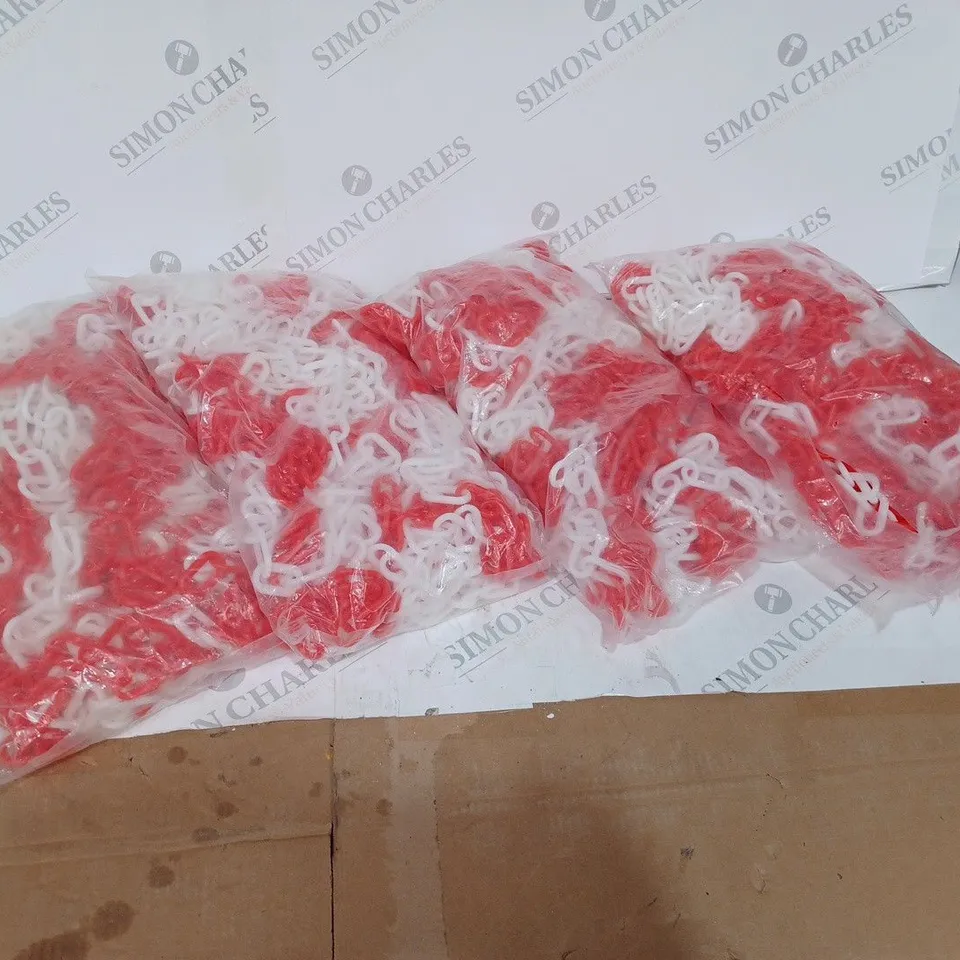 BOX OF 4 BAGS OF PLASTIC SAFETY CHAINS