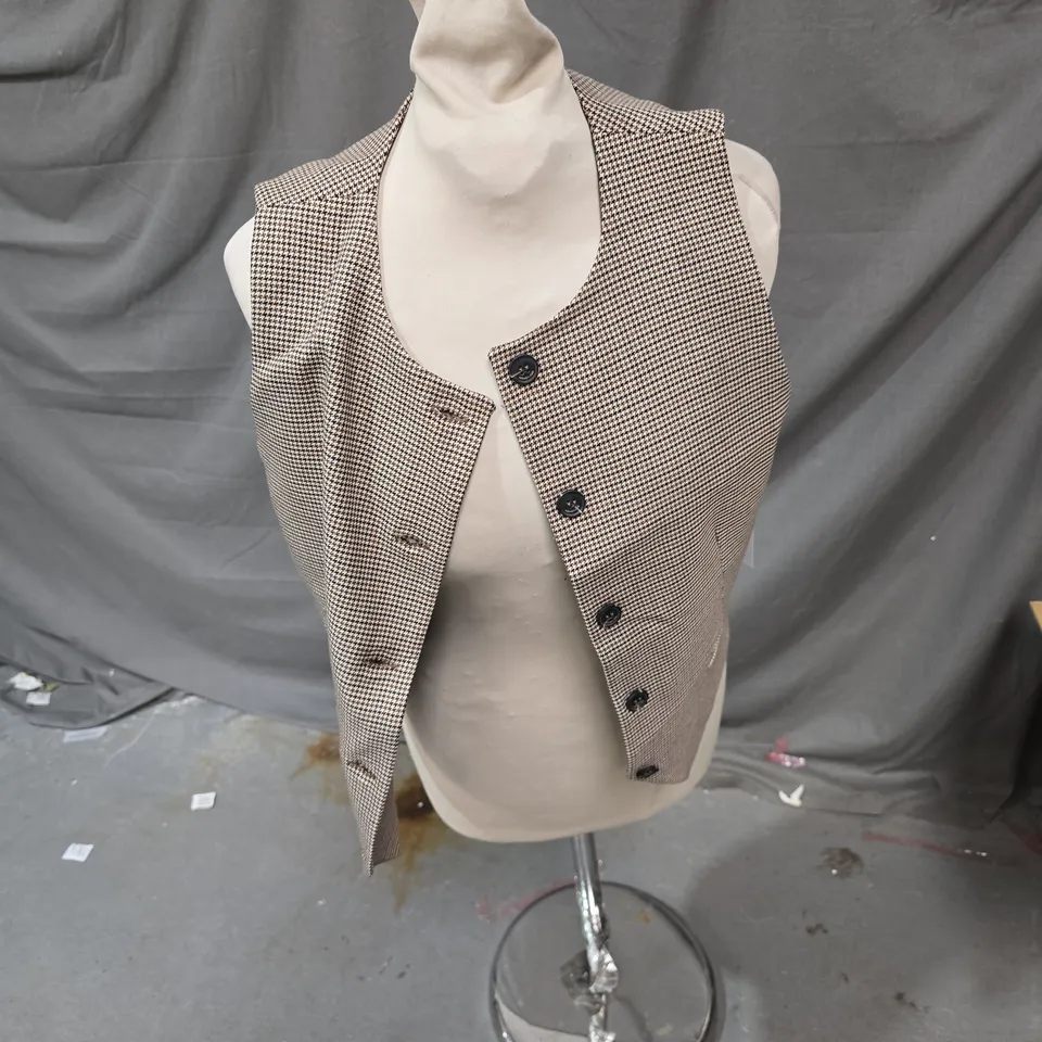NOBODY'S CHILD HOUNDSTOOTH WAISTCOAT – UK 10 (EU 38, USA 6)