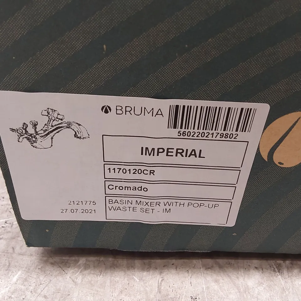 BOXED BRUMA IMPERIAL BASIN MIXER WITH POP-UP WASTE SET - CHROME