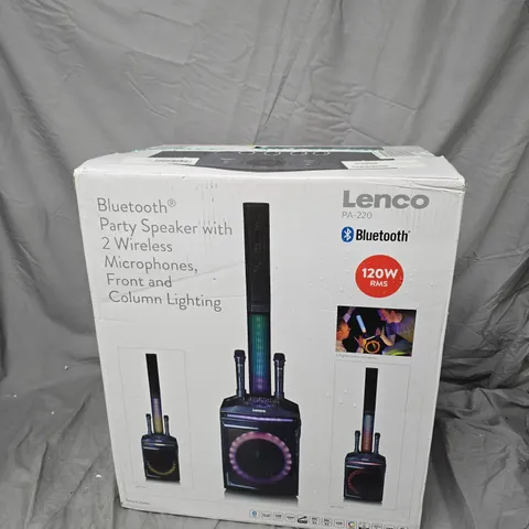 LENCO PA-220 BLUETOOTH PARTY SPEAKER WITH 2 WIRELESS MICROPHONES β 120W RMS