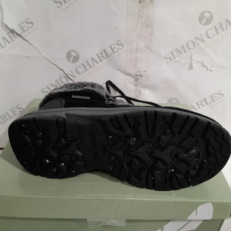 SKECHERS FAUX CUFF BOOTS, BLACK - SIZE 4