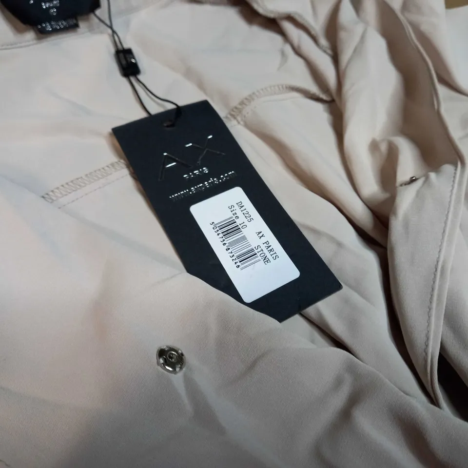 AX PARIS STONE PLUNGE SHIRT DRESS - SIZE 10