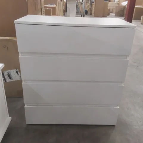 WOODEN 4 DRAWER CHEST - WHITE