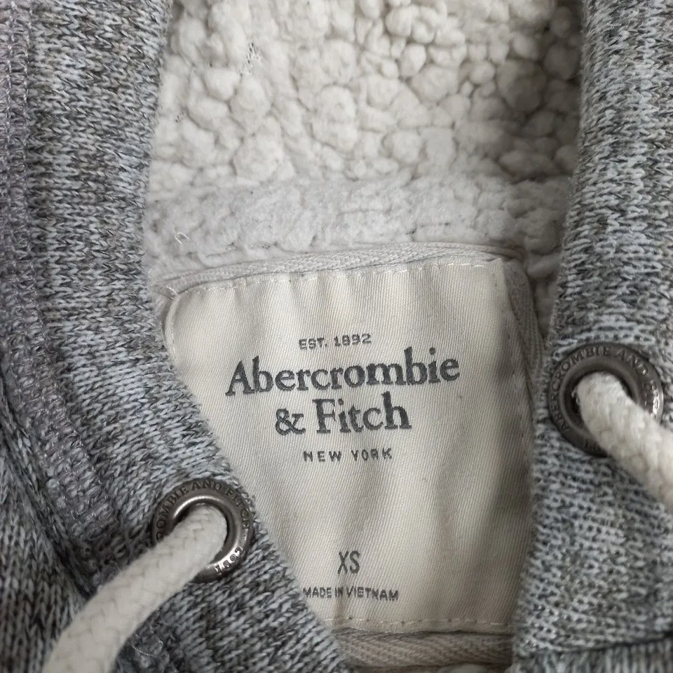 ABERCROMBIE & FITCH ZIP HOODIE – GREY, XS (UNISEX)
