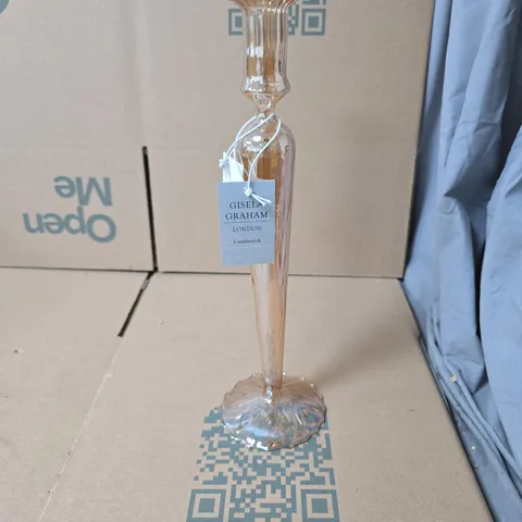 24X GISELA GRAHAM  ROSE TINTED CANDLESTICK HOLDER