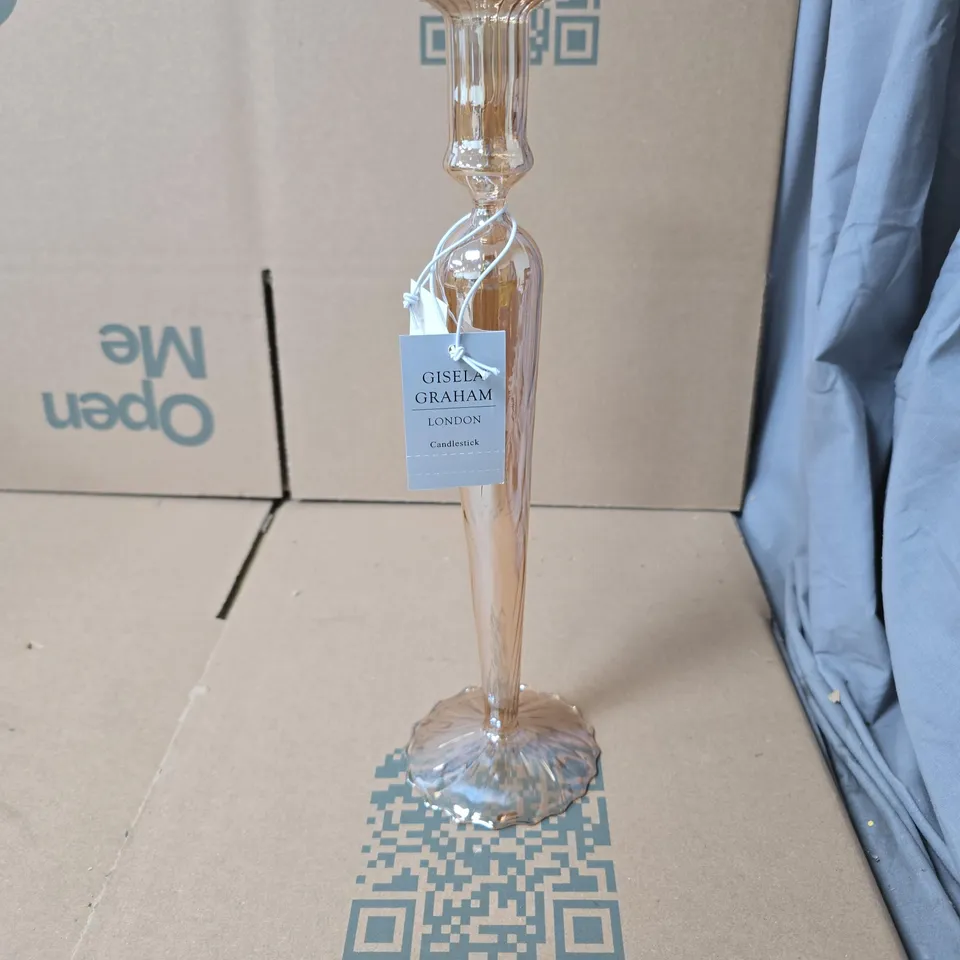 24X GISELA GRAHAM  ROSE TINTED CANDLESTICK HOLDER