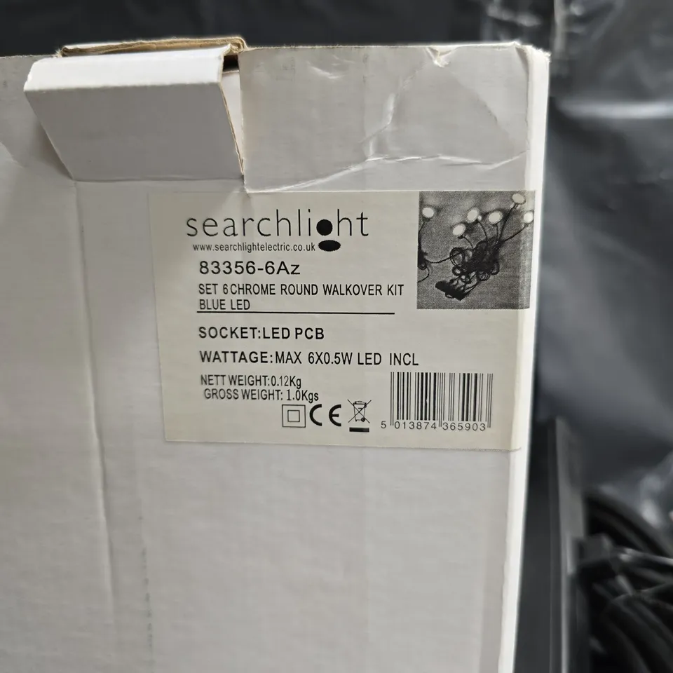 SEARCHLIGHT 83356-6AZ SET 6 CHROME ROUND WALKOVER KIT – BLUE LED