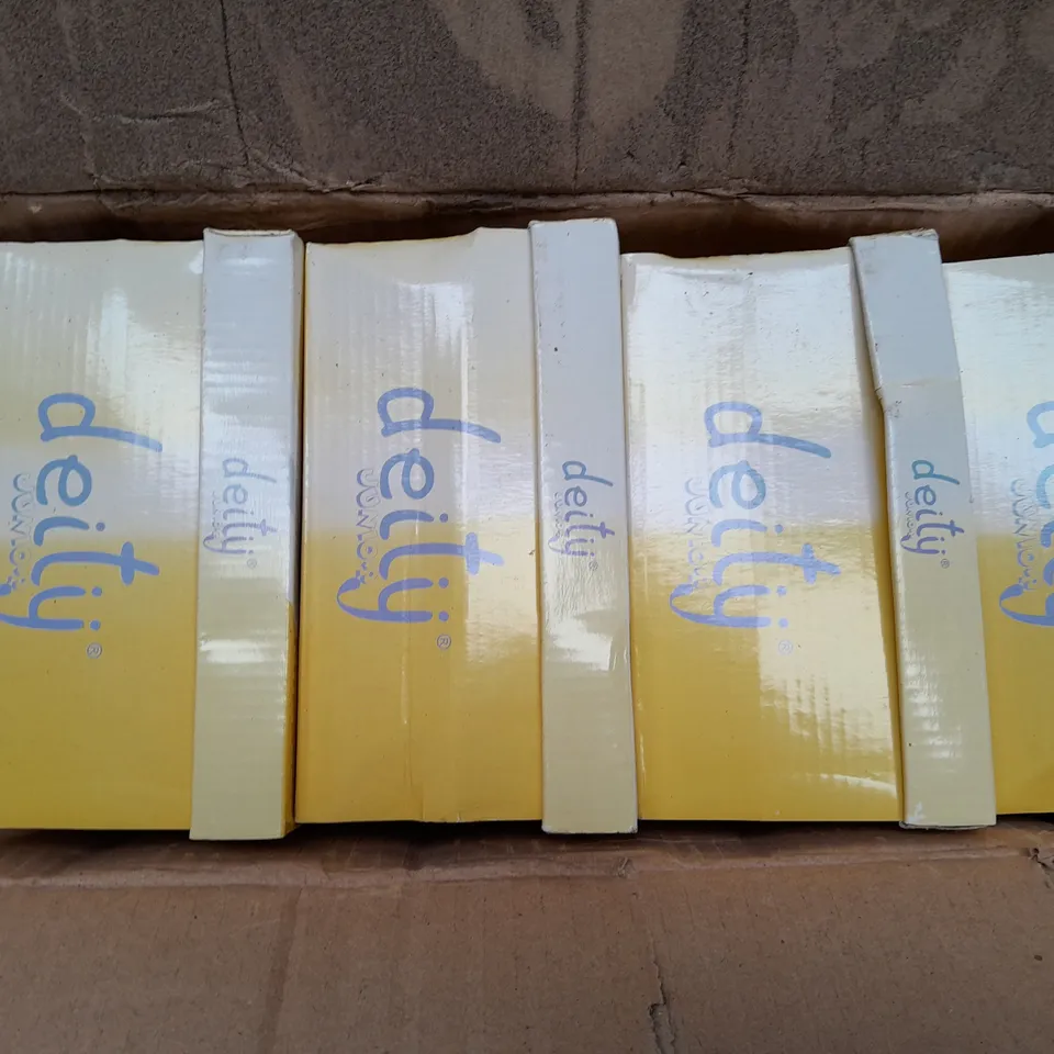 BOX OF APPROX 16 DEITY JUNIOR BLACK OPEN TOP SHOES IN VARIOUS SIZES