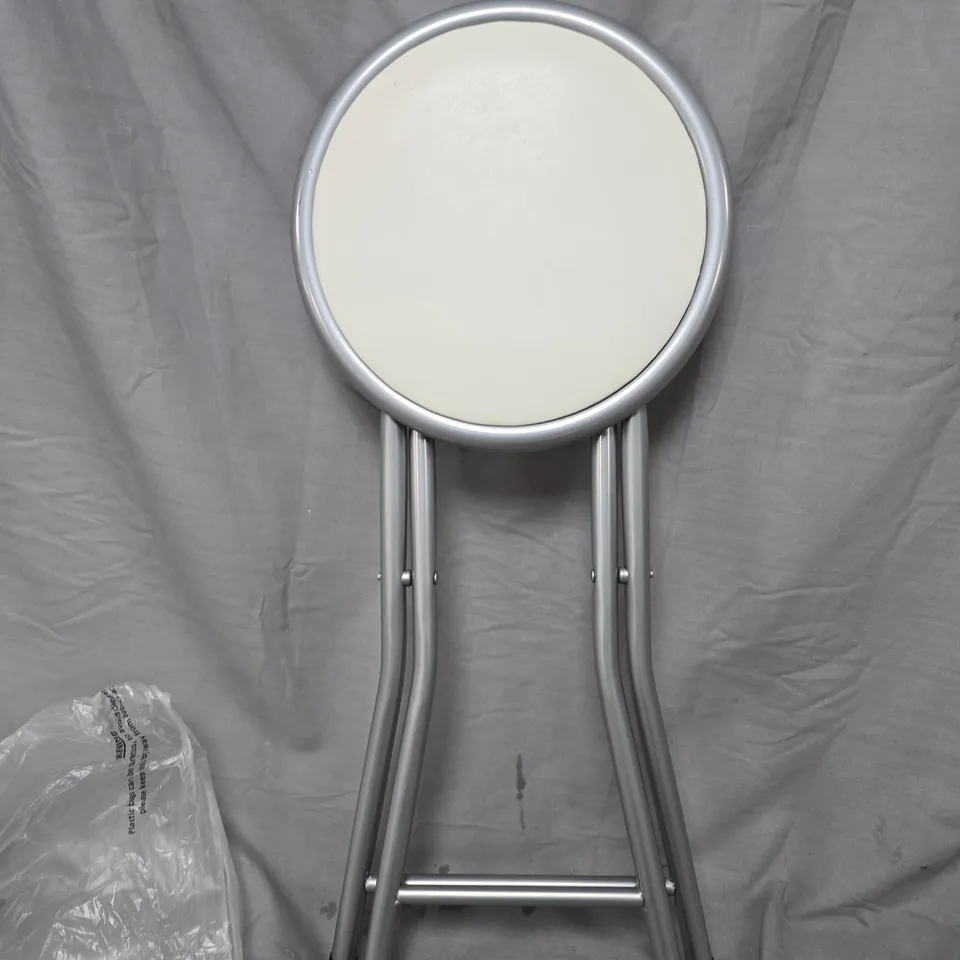 FOLDING BAR STOOL WHITE