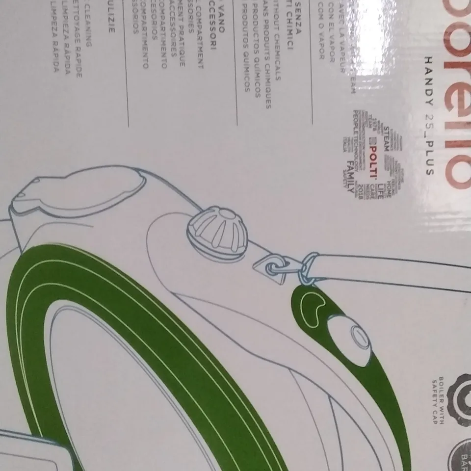 BOXED POLTI VAPORETTO HANDY 25 PLUS STEAM CLEANER 