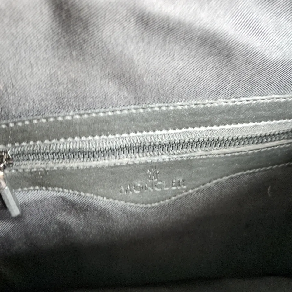 MONCLER BLACK NYLON SHOULDER BAG WITH LOGO STRAP