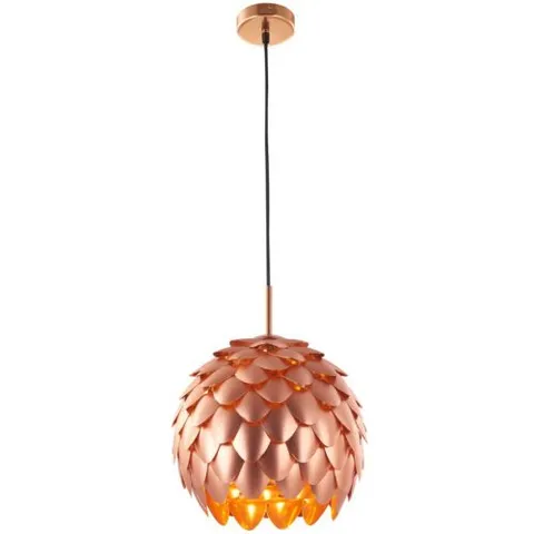 BOXED SEARCHLIGHT ARTICHOKE 1 LIGHT CEILING PENDANT LIGHT IP20 METALLIC COPPER