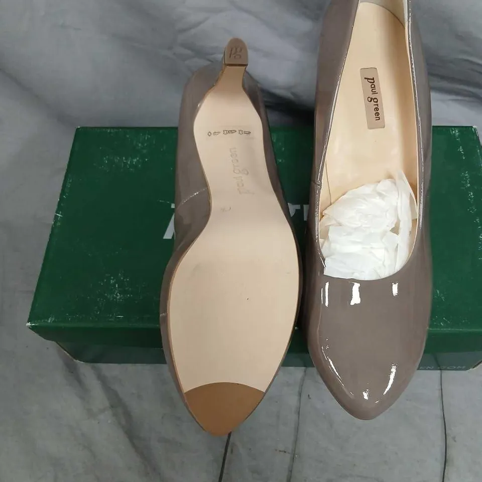 PAUL GREEN WOMEN'S TAUPE PATENT PUMPS – UK 8 (US 10) DESIGNER SHOES
