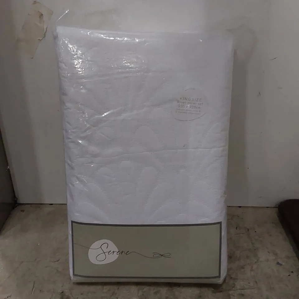 BAGGED MUSAB MICROFIBRE MODERN & CONTEMPORARY DUVET COVER SET - WHITE // SIZE: KING 