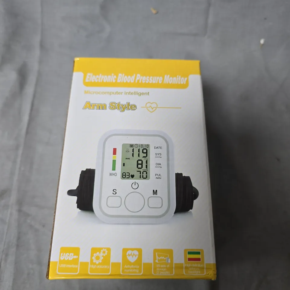 ELECTRONIC BLOOD PRESSURE MONITOR – ARM STYLE