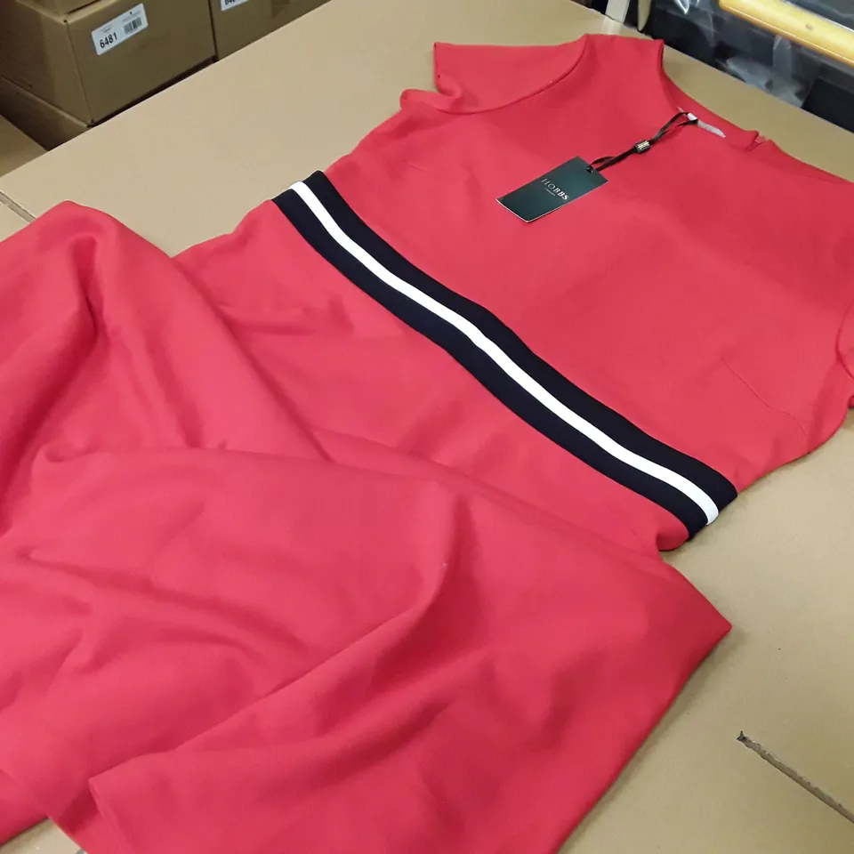 HOBBS SEASALTER DRESS IN RED MULTI - UK 16