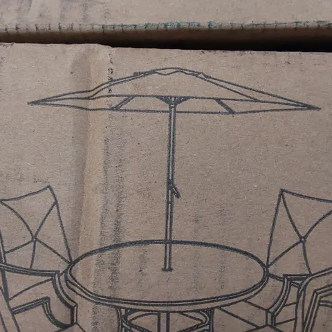 BOXED GREY GARDEN DINING TABLE PARASOL
