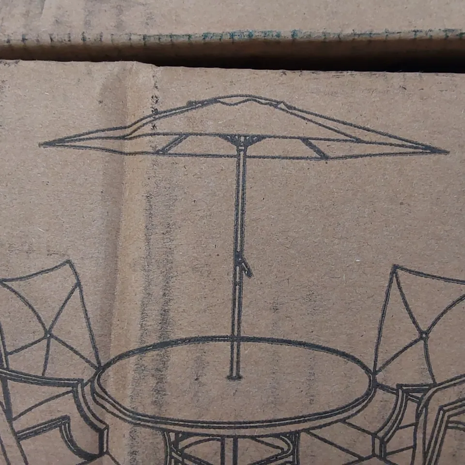 BOXED GREY GARDEN DINING TABLE PARASOL