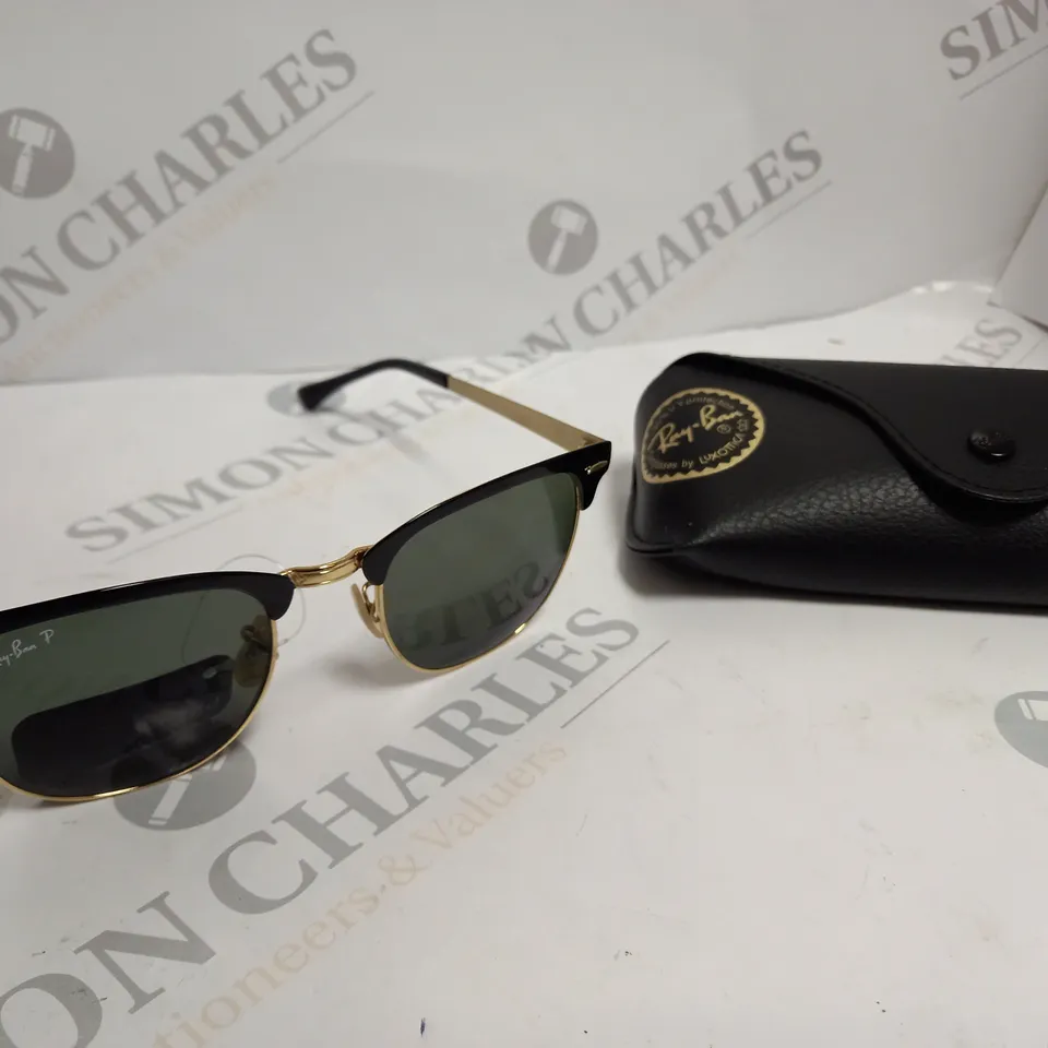 BOXED RAY-BAN CLUBMASTER METAL FRAMED PRESCRIPTION GREEN TINT SUNGLASSES 