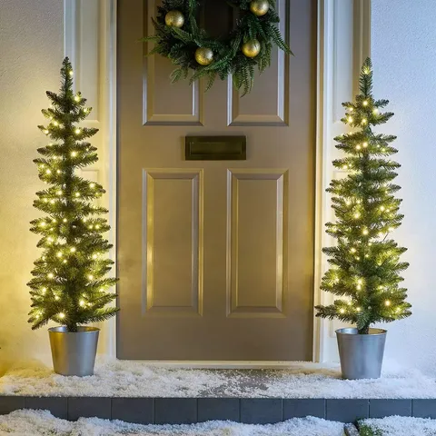 BOXED 4FT PRELIT SET 2 PORCH TREES