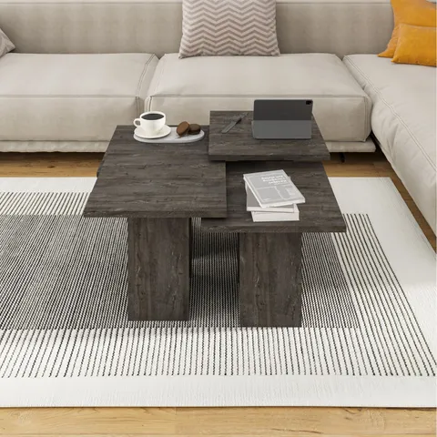 BOXED GRADE MODERN COFFEE TABLE MULTIPURPOSE - DARK COFFEE