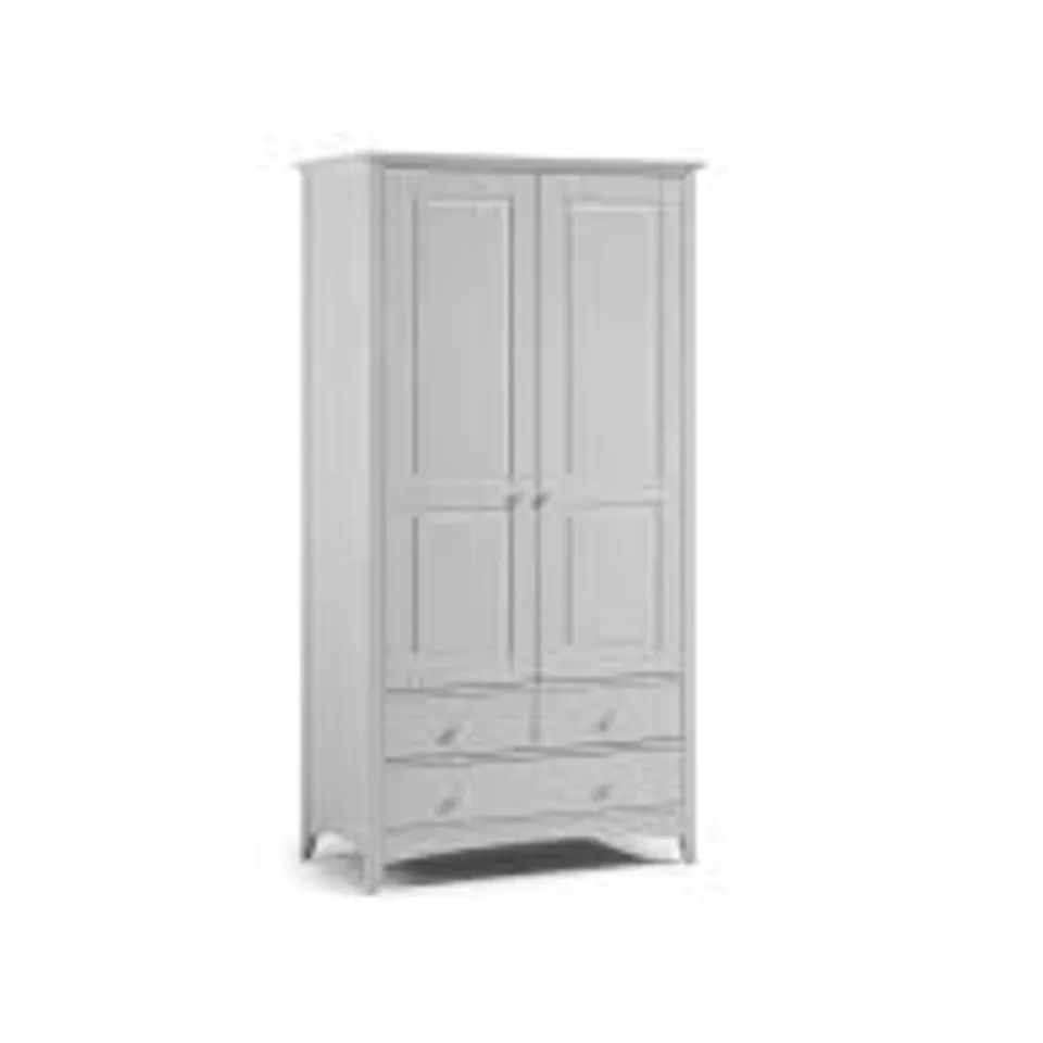 BOXED ECKHARDT CAMEO COMBINATION 2 DOOR WARDROBE DOVE GREY (2 BOXES)