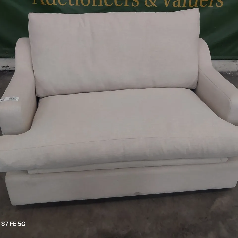 DESIGNER ATWORTH LOVE SEAT METAL ACTION SOFABED NATURAL FABRIC 