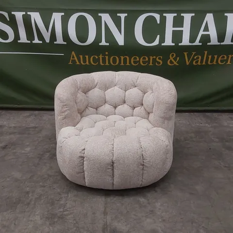 QUALITY DESIGNER HUIT OCTO SWIVEL CHAIR IN GLAM SAND FABRIC