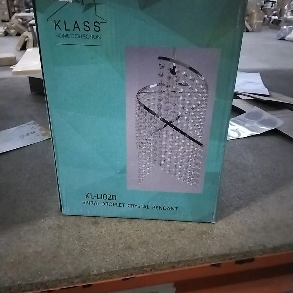 BOXED KLASS SPIRAL DROPLET CRYSTAL LIGHT 