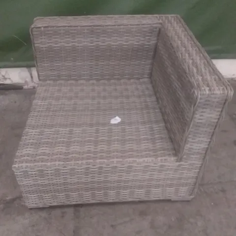RATTAN EFFECT GREY GARDEN SOFA SECTION