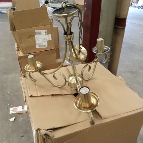 BOXED CHANDELIER STYLE PENDANT - BRASS