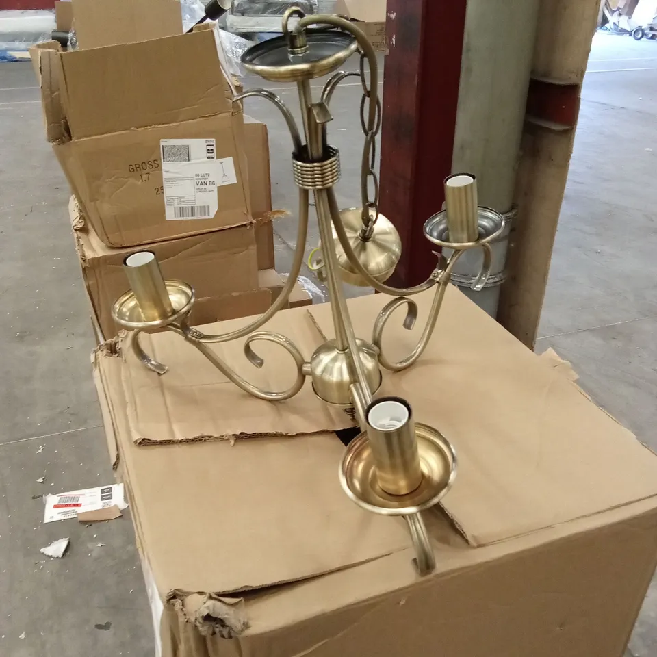 BOXED CHANDELIER STYLE PENDANT - BRASS