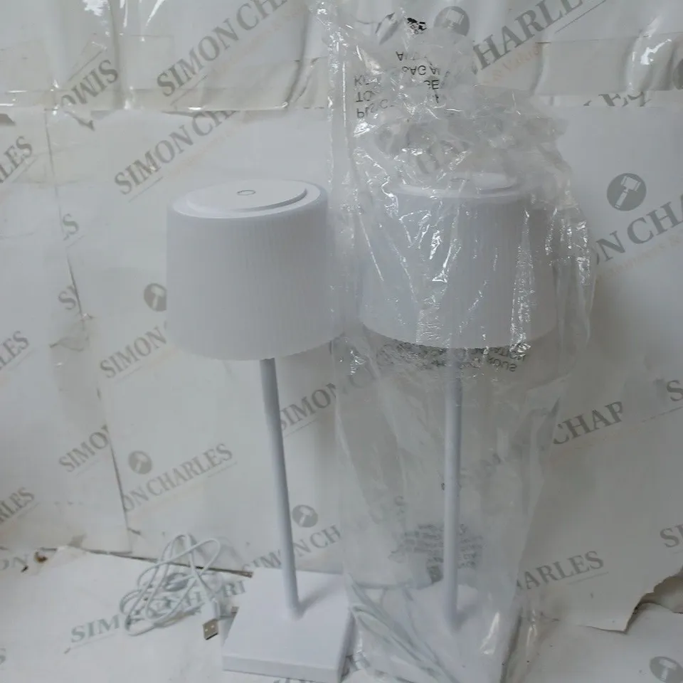 BOXED SFIXX SET OF 2 INDOOR OUTDOOR TOUCH TABLE LIGHTS - WHITE