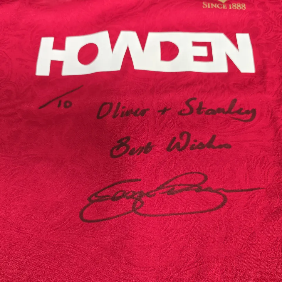 CANTERBURY RED RUGBY JERSEY – LARGE, AUTOGRAPHED