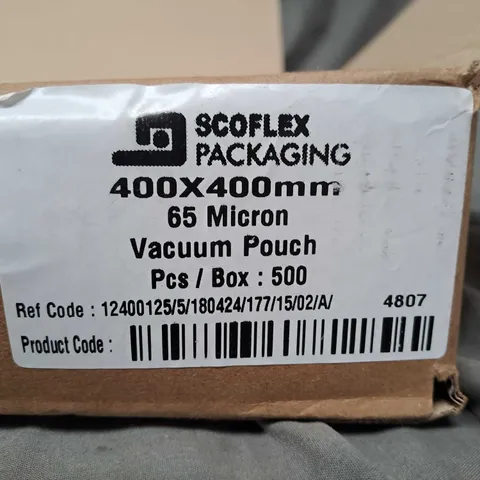 BOXED SCOFLEX PACKAGING APPROX 500 VACUUM POUCHES 400X400MM