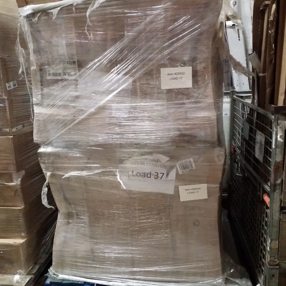 PALLET CONTAINING APPROXIMATELY 16 BOXED 341MM HANDLELSS CURVED DOORS IN CASHMERE GLOSS