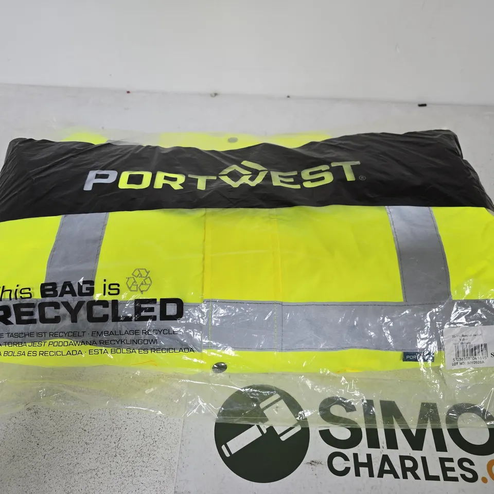 PORTWEST HI-VIS BOMBER JACKET – YELLOW, MEDIUM