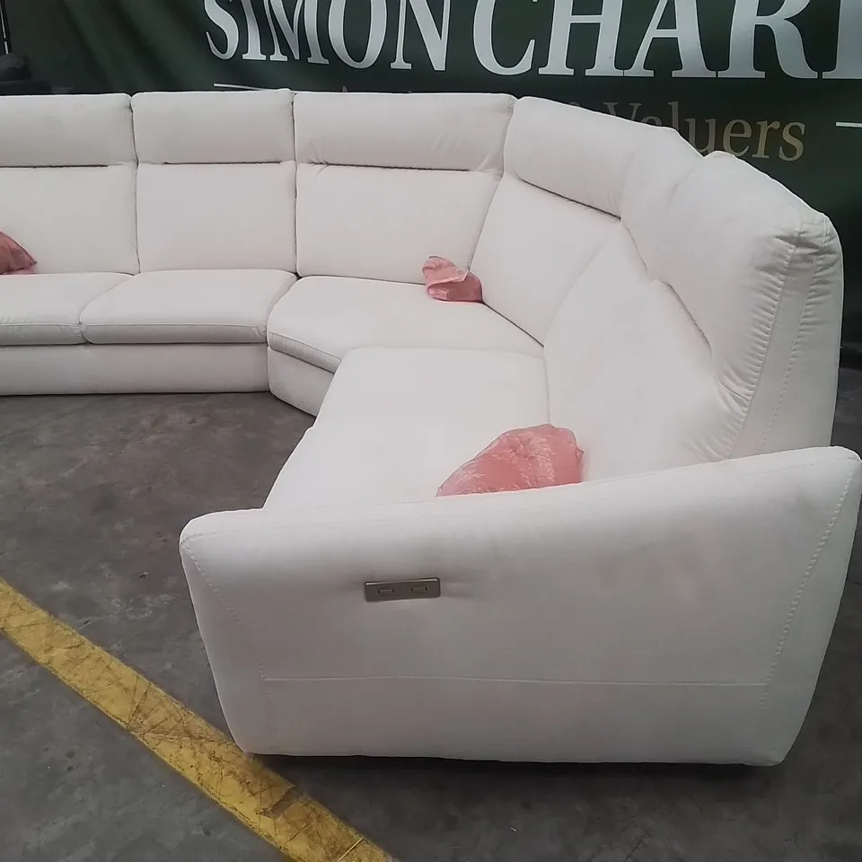 QUALITY DESIGNER ITALIAN MADE GAIA ELECTRIC PART RECLINING FABRIC CORNER SOFA 