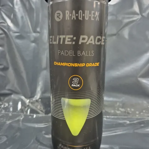 R.A.Q.U.E.X ELITE: PACE CHAMPIONSHIP GRADE PADEL BALLS (PACK OF 3 BALLS)