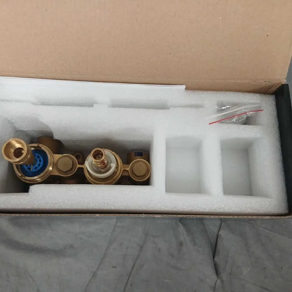 RAK SHW3202SB THERMOSTATIC SHOWER VALVE – SQUARE DUAL OUTLET, 2-HANDLE (BOXED)