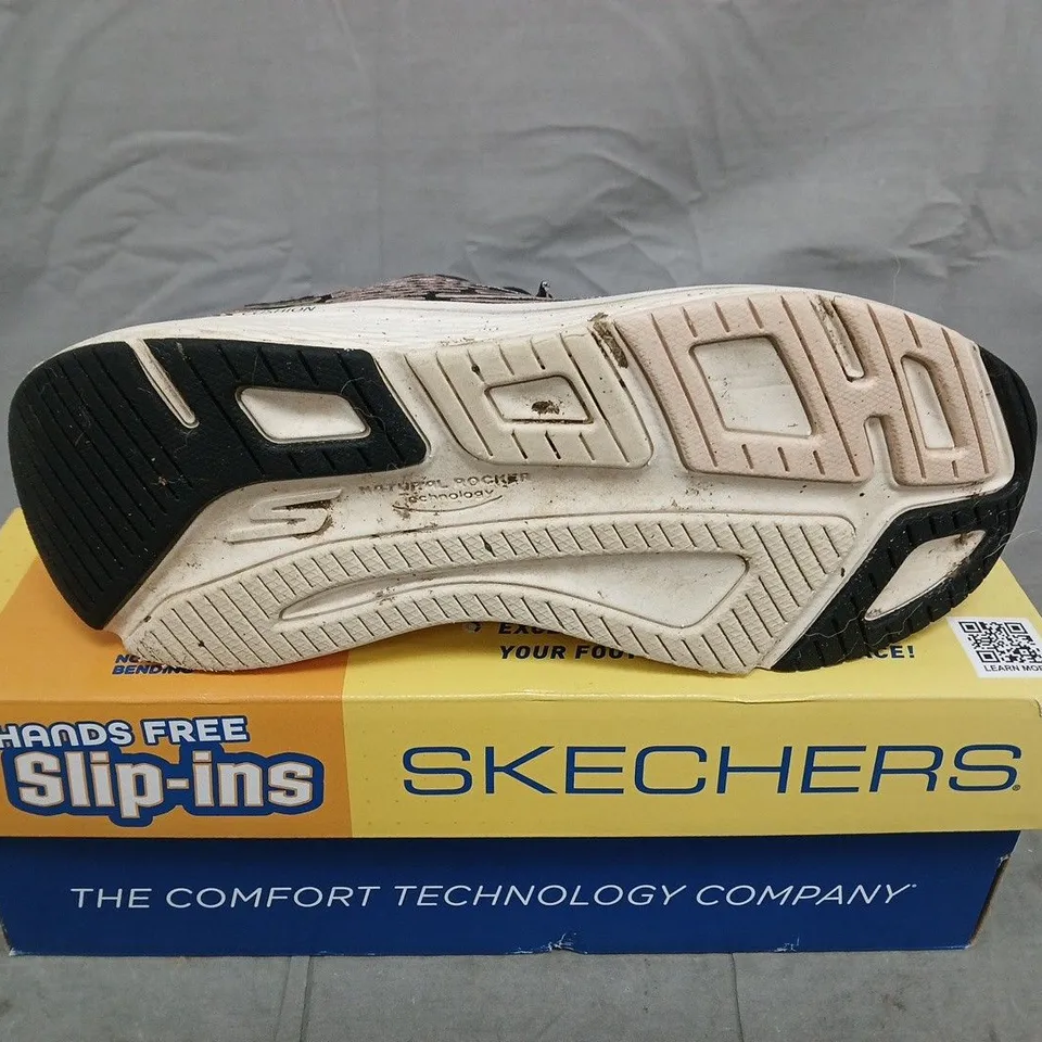 SKECHERS SLIP-INS BLACK MEMORY FOAM TRAINERS - UK SIZE 5