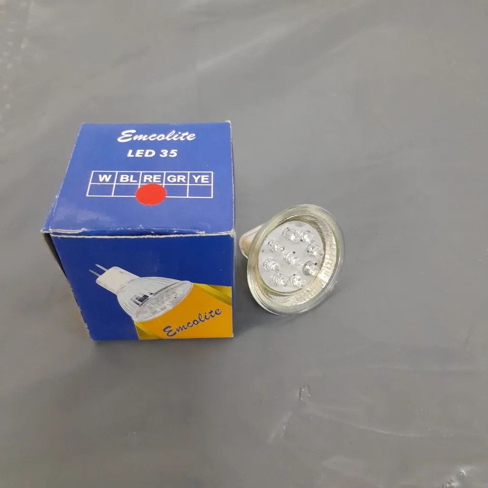 APPROXIMATELY 200 EMCOLITE LED35 RED LED LIGHTS