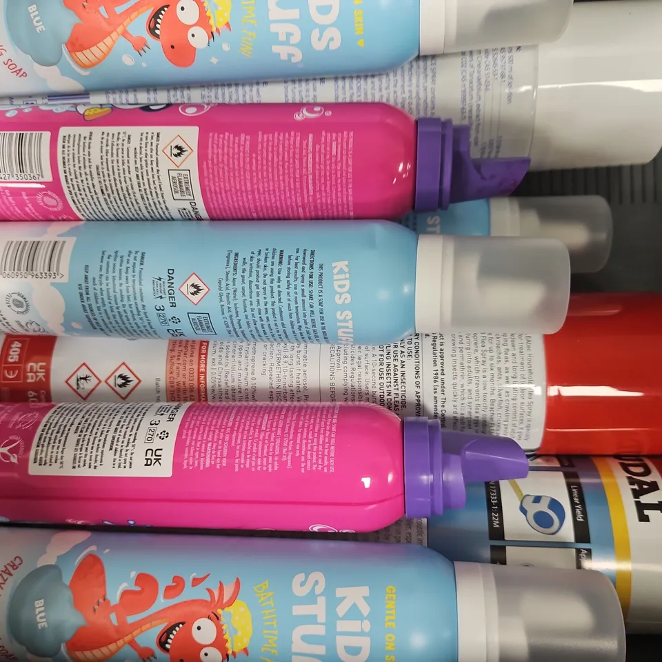 APPROXIMATELY 10 ASSORTED HOUSEHOLD ITEMS TO INCLUDE INDOREX DEFENCE SPRAY, CRAZY SOAP, SPIDER KILLER, ETC - COLLECTION ONLY