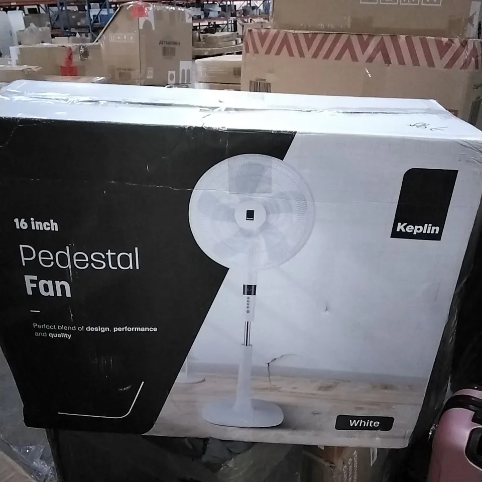 BOXED KEPLIN 16INCH PEDESTAL FAN - WHITE 