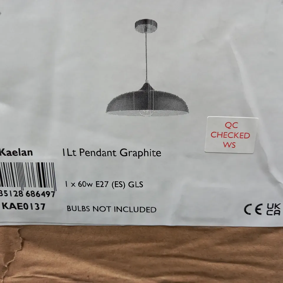 KAELAN 1 LIGHT SINGLE HANGING LIGHT PENDANT GRAPHITE