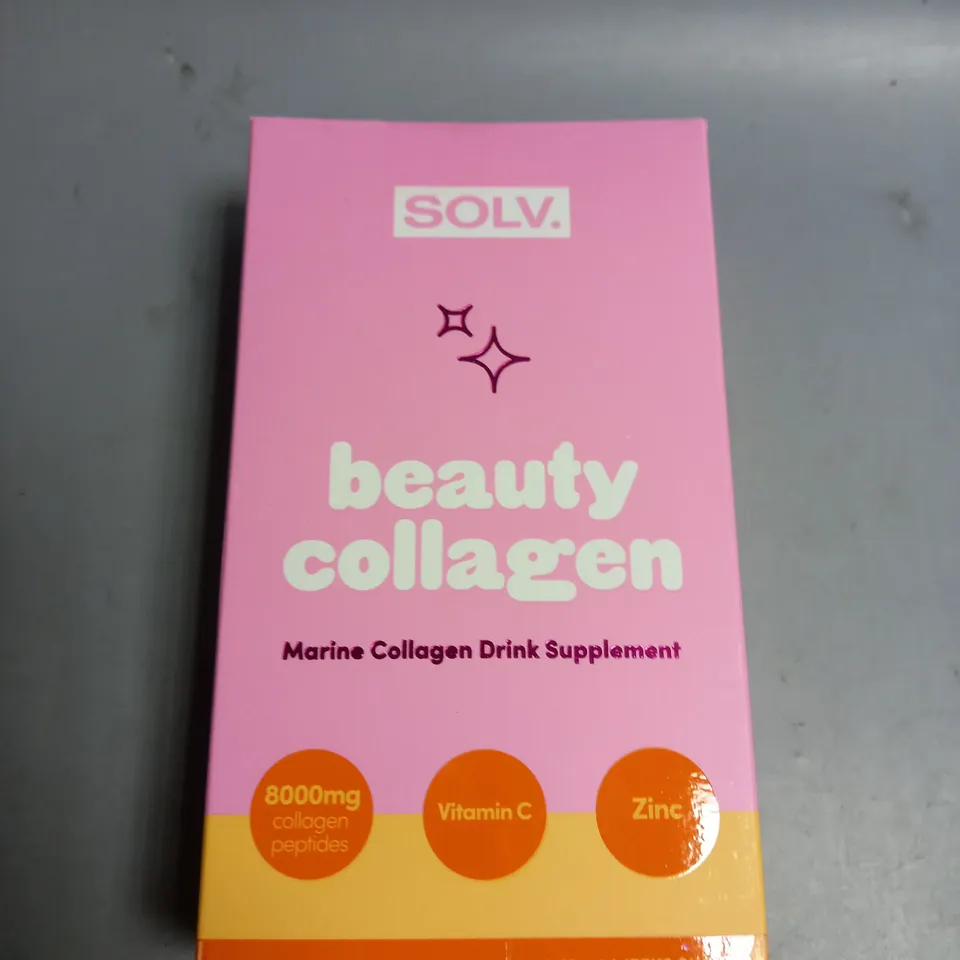 SOLV. BEAUTY COLLAGEN MARINE COLLAGEN DRINK SUPPLEMENT 14 SACHETS BLOOD ORANGE FLAVOUR