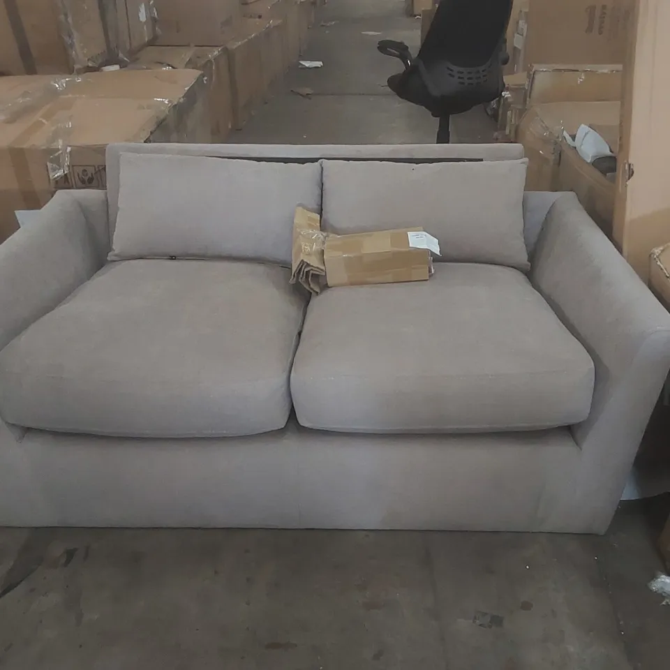 QUALITY DESIGNER FABRIC UPHOLSTERED 2 SEATER SOFA - MISSING PARTS