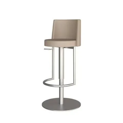 BOXED DESIGNER MONZA BAR STOOL - STAINLESS STEEL FRAME WITH PU LEATHER CREAM SEAT