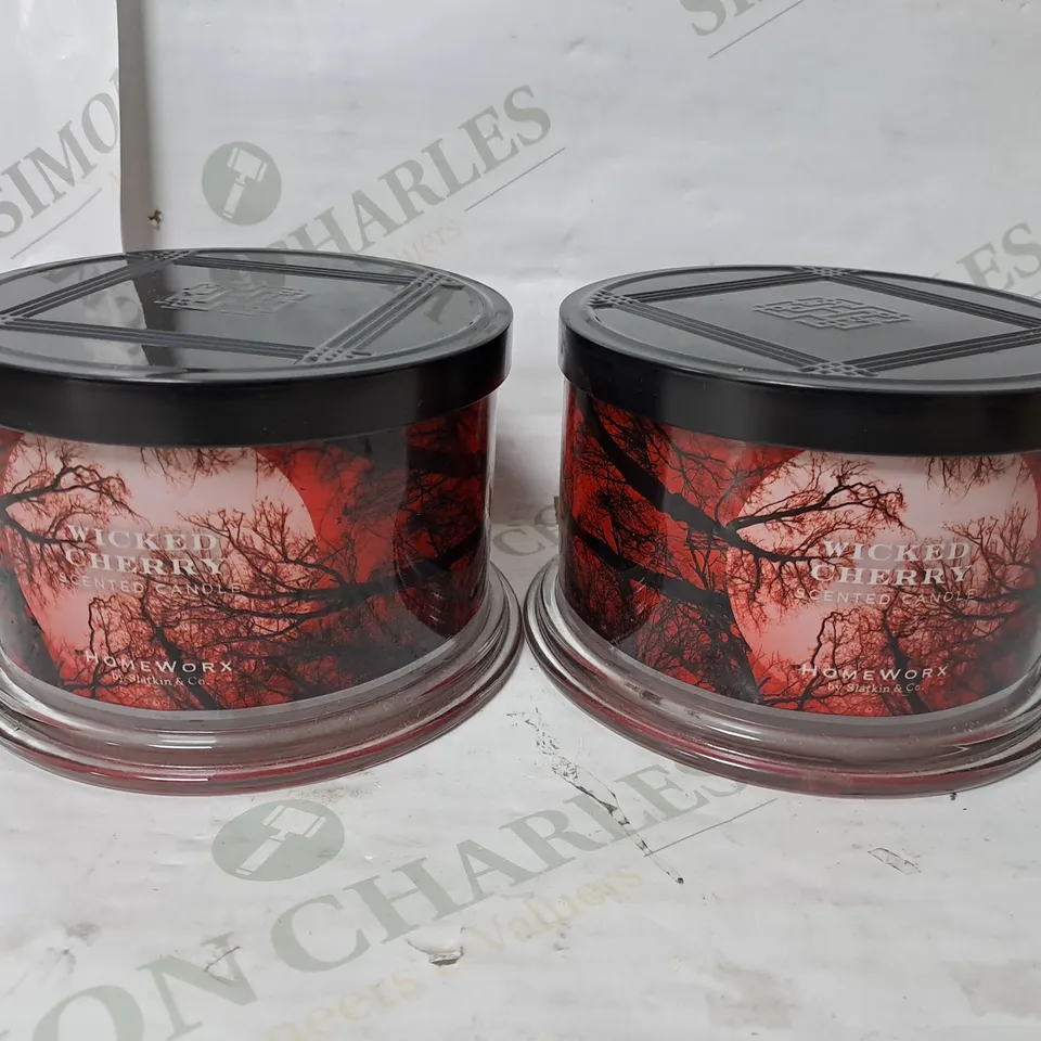 HOMEWORX BY HARRY SLATKIN & CO. SET OF 2 WICKED CHERRY 4 WICK CANDLES