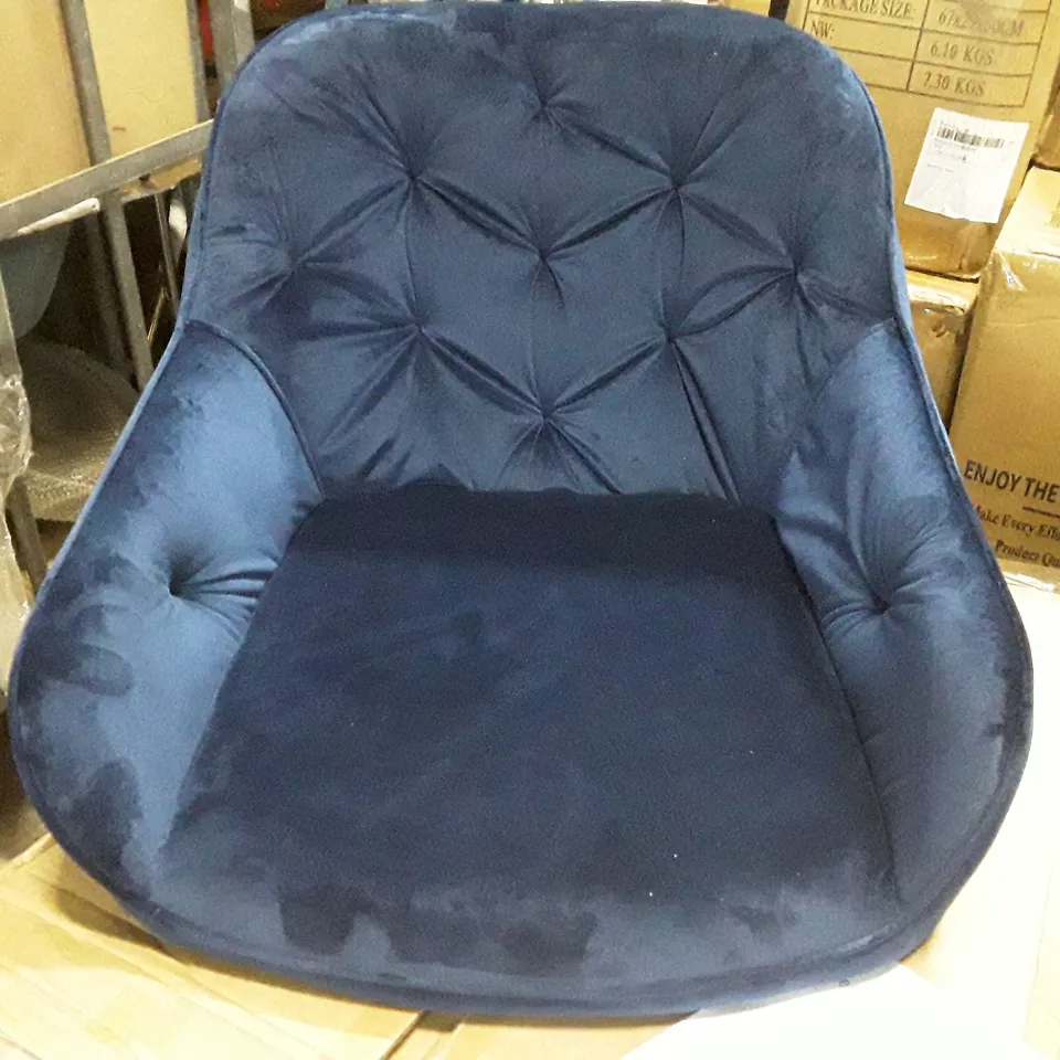 BOXED SET OF 2 UPHOLSTERED FABRIC DINNING CHAIRS- BLUE (1 BOX)